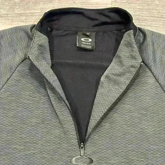 Oakley Knockdown Mixed Fleece 1/4 Zip Jumper Jacket Forged Iron Mens Grey Sz XS - Picture 9 of 16